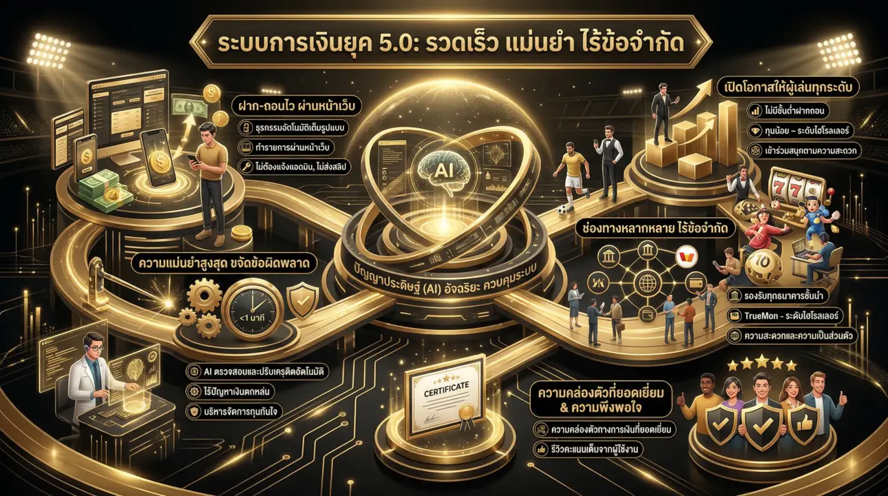 ระบบการเงิน 5.0 ฝาก-ถอนออโต้ด้วย AI รวดเร็ว ไร้ข้อจำกัด