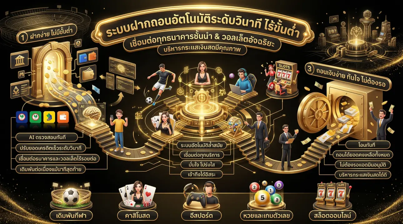 ระบบฝากถอนออโต้ระดับวินาที ไร้ขั้นต่ำ บริหารทุนอิสระ