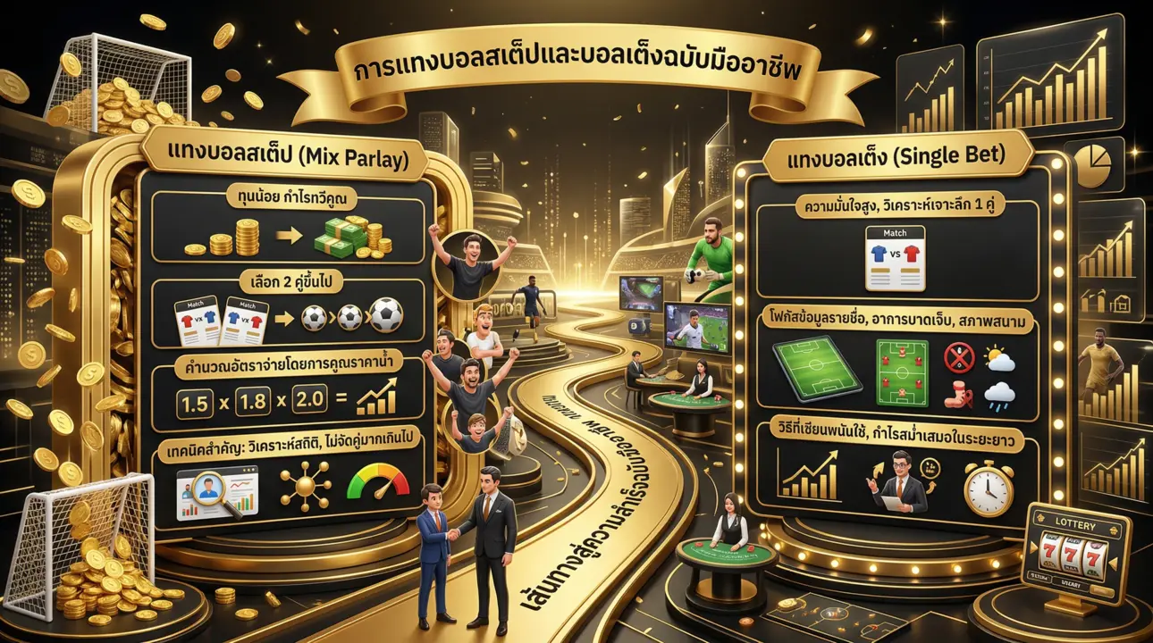 สูตรสำเร็จแทงบอลมือโปร บอลเต็งมั่นใจ บอลสเต็ปกำไรทวีคูณ