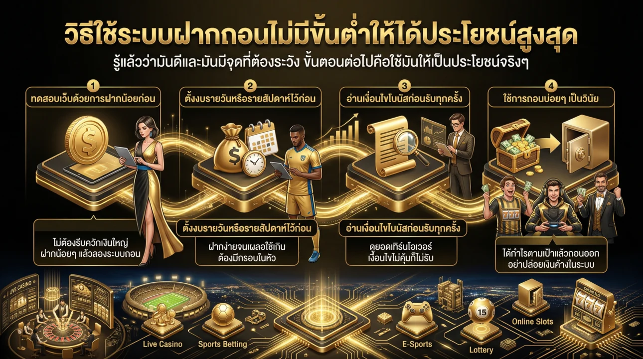 วิธีใช้ระบบฝากถอนไม่มีขั้นต่ำ