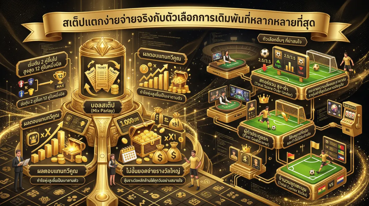 สเต็ปแตกง่ายจ่ายจริงกับตัวเลือกการเดิมพันที่หลากหลาย